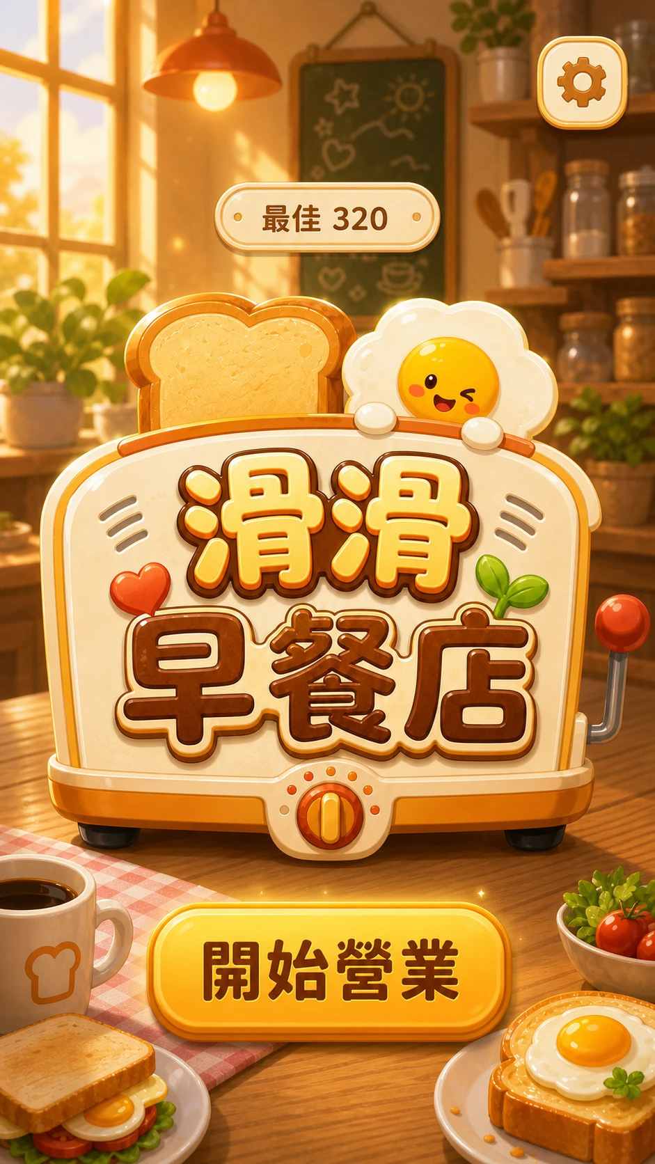 滑滑早餐店，吐司與荷包蛋主角站在早餐煎台前